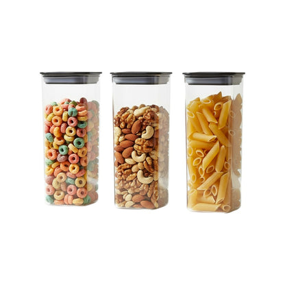 Airtight Food Storage Containers Set (3pcs) – BPA-Free Clear Pantry Jars for Cereal, Grains & Coffee