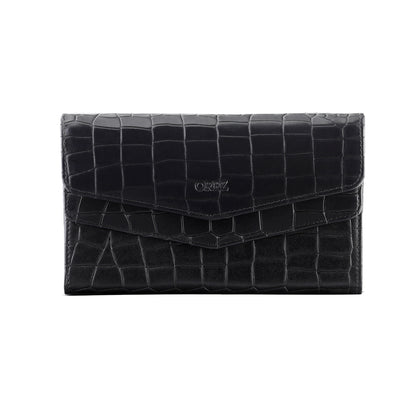 OREZ Premium Leather Long Organizer Wallet – Multi Card Holder with Zip Pocket