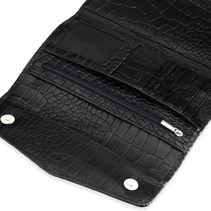 OREZ Premium Leather Long Organizer Wallet – Multi Card Holder with Zip Pocket