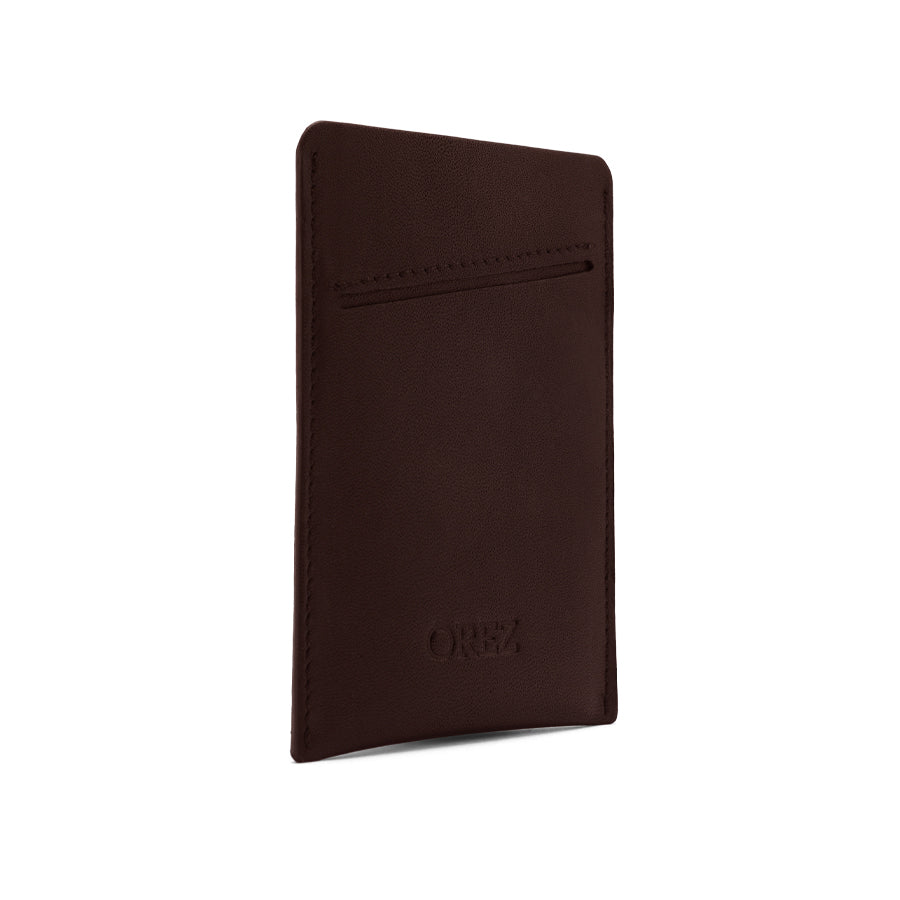 OREZ Slim Leather Phone Sleeve – Minimalist Card Holder with Pull Tab