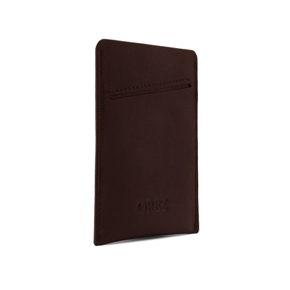 OREZ Slim Leather Phone Sleeve – Minimalist Card Holder with Pull Tab