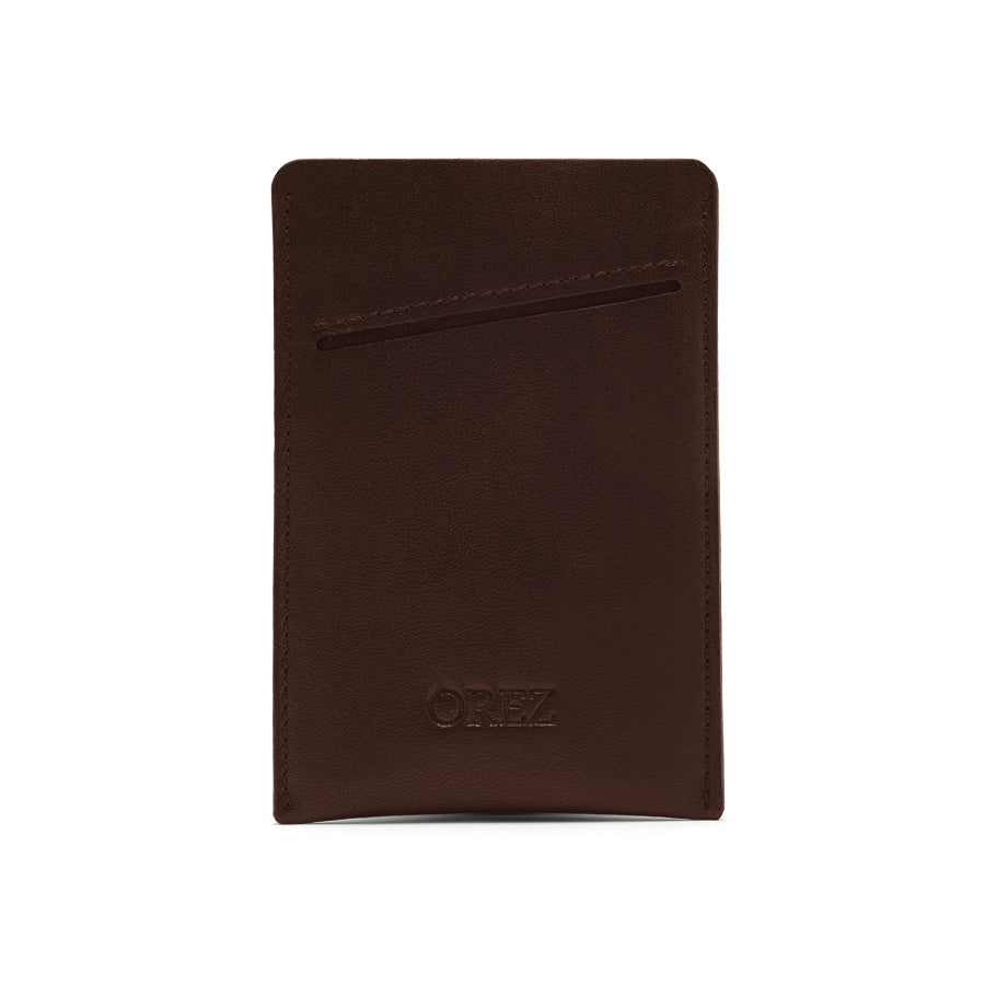 OREZ Slim Leather Phone Sleeve – Minimalist Card Holder with Pull Tab