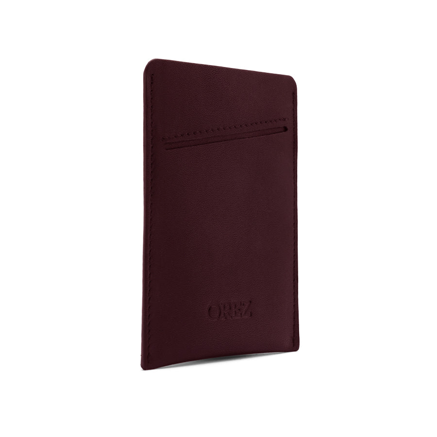 OREZ Slim Leather Phone Sleeve – Minimalist Card Holder with Pull Tab