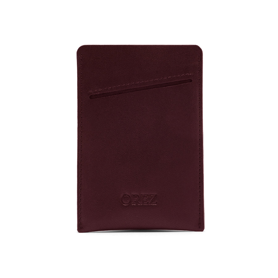 OREZ Slim Leather Phone Sleeve – Minimalist Card Holder with Pull Tab