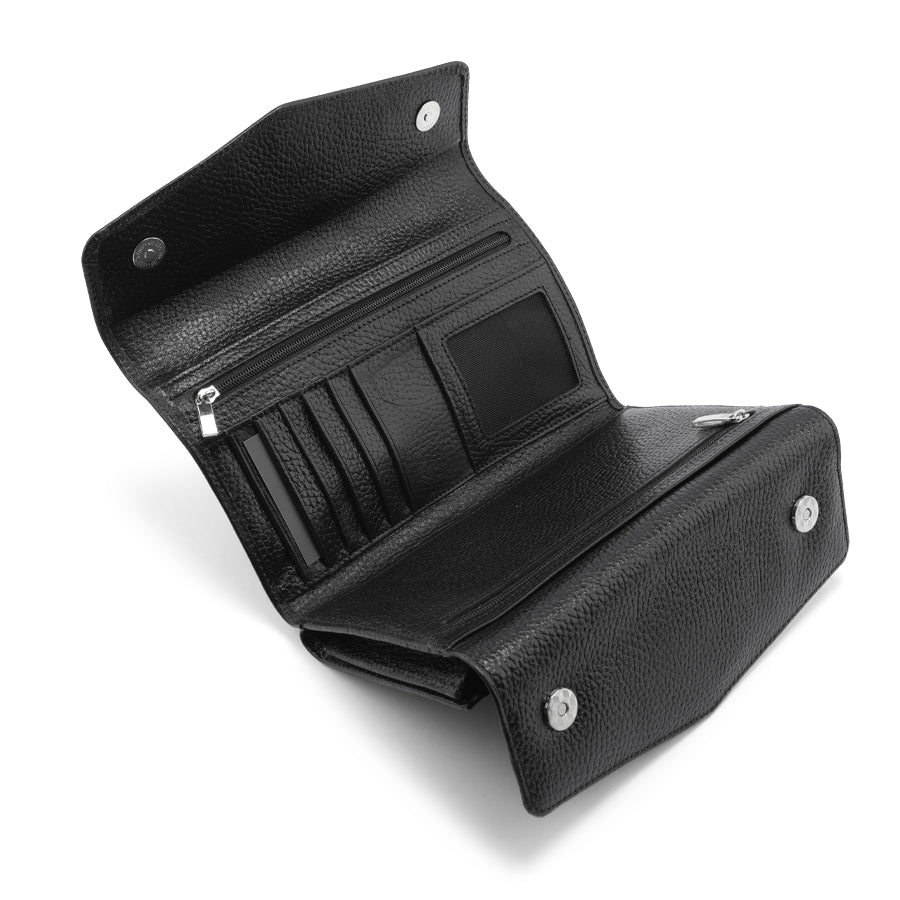 OREZ Premium Leather Long Organizer Wallet – Multi Card Holder with Zip Pocket