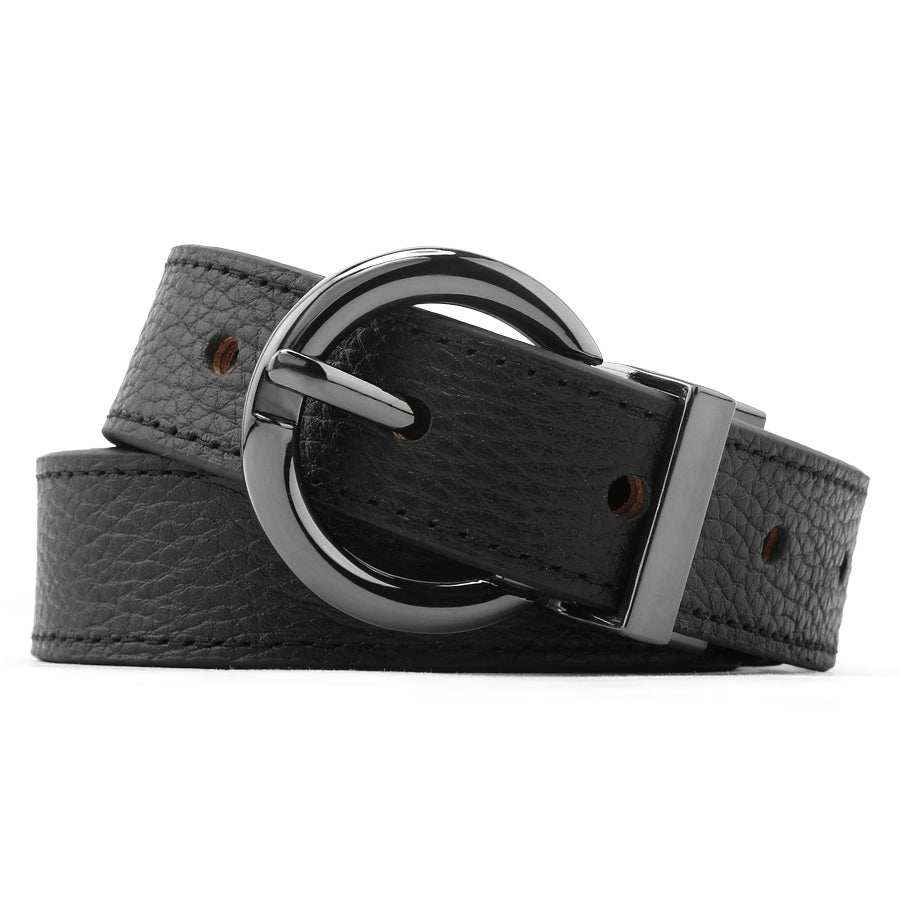 OREZ Vixen Genuine Leather Reversible Belt – Black/Brown Dress Belt