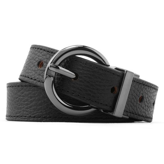 OREZ Vixen Genuine Leather Reversible Belt – Black/Brown Dress Belt
