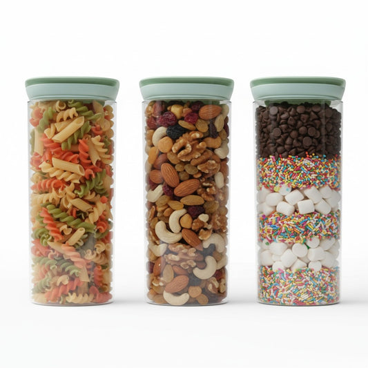 Airtight Food Storage Containers Set (3pcs) – 1300cc BPA-Free Pantry Jars for Cereal, Grains & Coffee